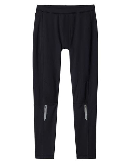 Rhone Black Thermal Run Fleece Tights for men