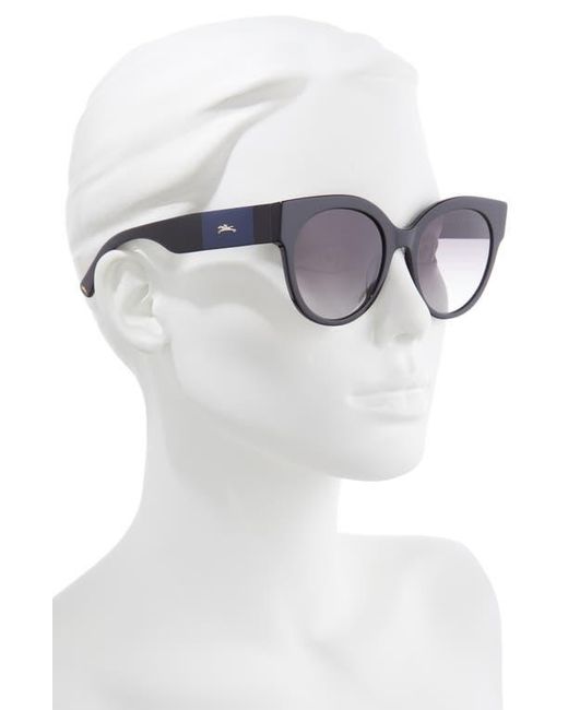 Longchamp Black Gradient Round Plastic Sunglasses