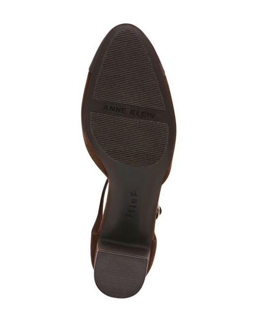 Anne Klein Brown Picus Ankle Strap Pump
