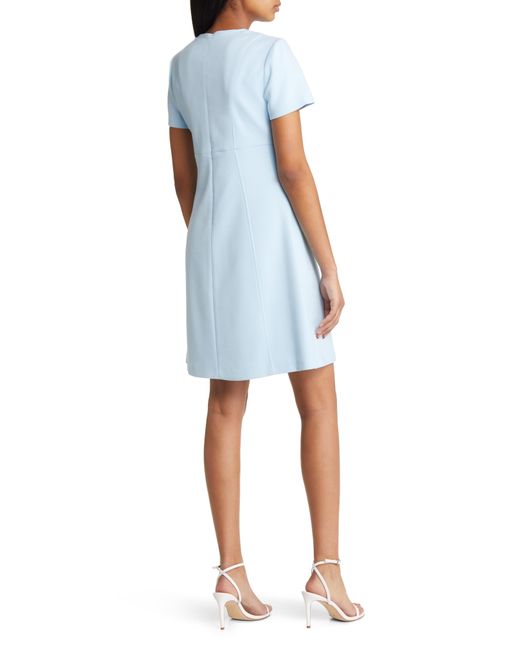 Eliza J Blue Short Sleeve A-line Dress