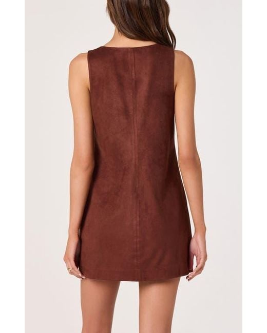 Astr Red Faux Suede A-Line Dress