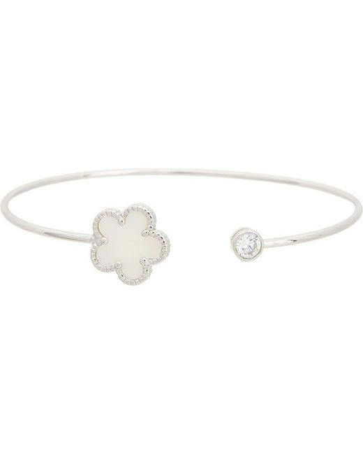 Juvell White Clover Bangle Bracelet