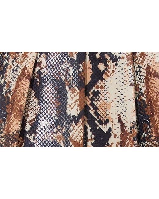 Alice + Olivia Multicolor Carter Snake Print Pleated Faux Leather Miniskirt