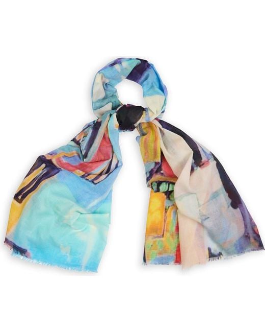 Saachi Blue Spring Print Scarf