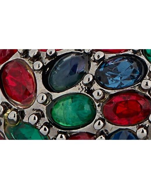 Kenneth Jay Lane Black Pavé Faux Ruby Emerald Sapphire Bracelet