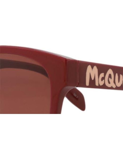 McQueen Brown Core Round Sunglasses