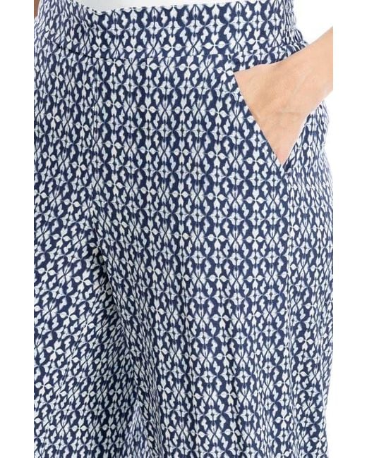 Max Studio Blue Wide Leg Pull-On Crop Pants