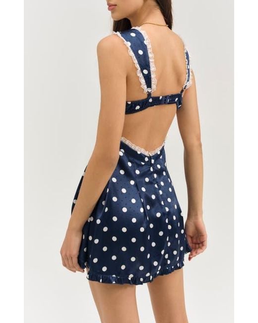 For Love & Lemons Holland Lace Cutout Minidress in Blue | Lyst For Love & Lemons Holland Lace Cutout Minidress in Blue | Lyst