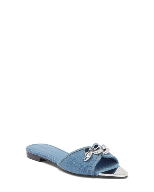 Rebecca Minkoff Blue Curb Chain Slide Sandal