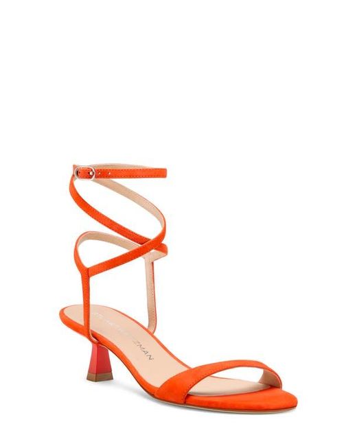 Stuart Weitzman Red Nudist Wrap Sandal