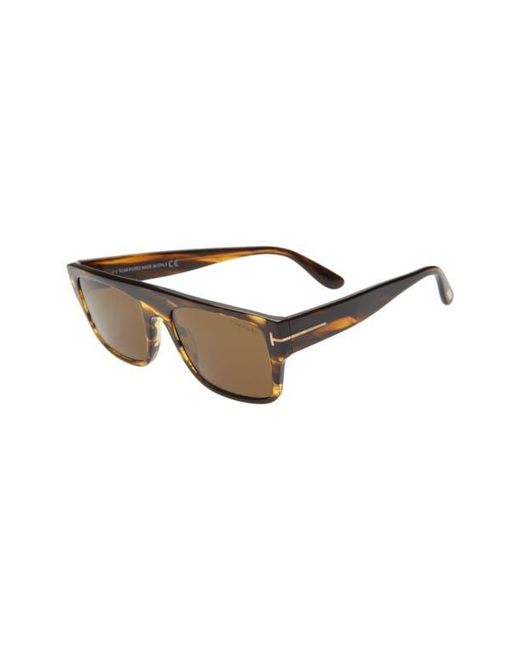 Tom Ford Brown 55Mm Rectangular Sunglasses for men