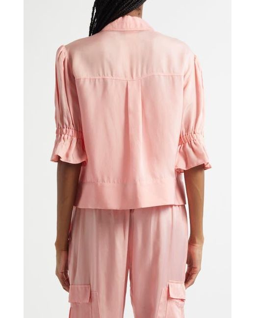 Cinq À Sept Pink Holly Ruffle Sleeve Jacket