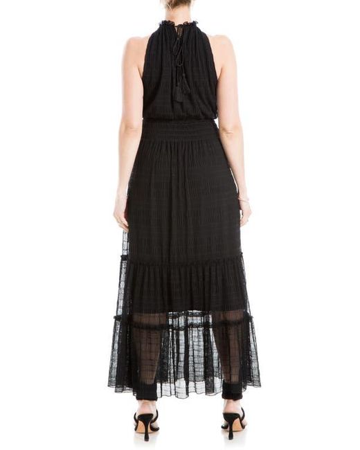 Max Studio Lace Mesh Mock Neck Dress in Black Lyst
