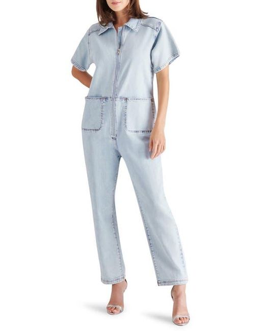 Steve Madden Blue Eira Denim Jumpsuit