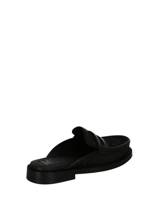 Moschino Black Canvas Slipper Mule
