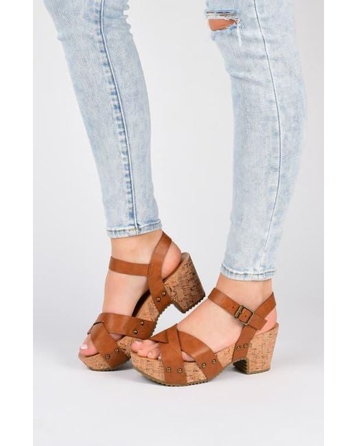 Journee Collection Brown Platform Sandal