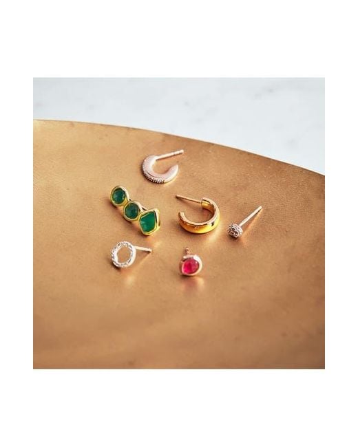 Monica Vinader Metallic Riva Diamond Circle Stud Earrings