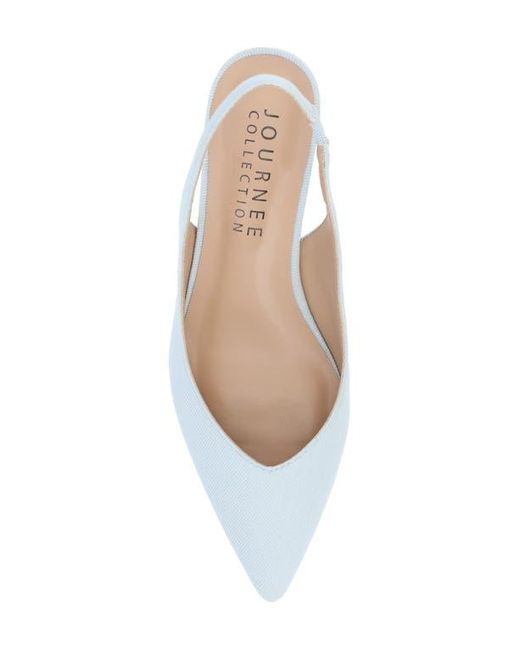 Journee Collection White Mikoa Snake Embossed Slingback Pump