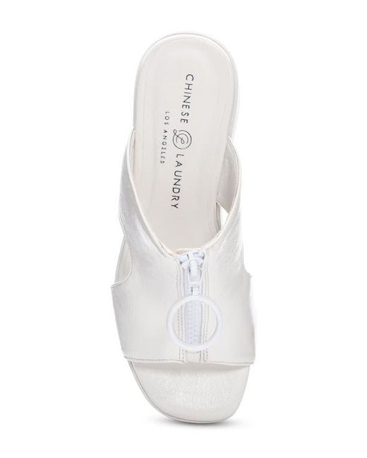 Chinese Laundry White Taysha Platform Slide Sandal