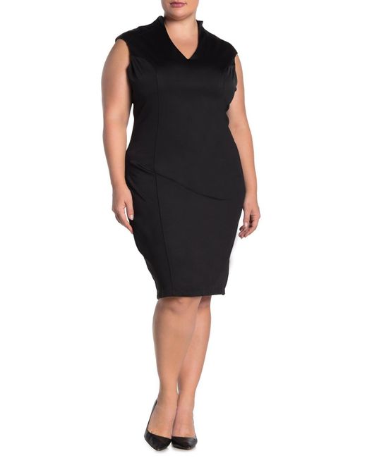 alexia admor zahara v neck midi with bow