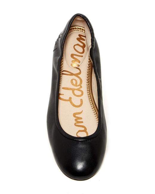 Sam Edelman Fritz Leather Ballet Flat in Black Lyst