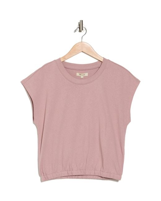 Madewell Pink Hedgehog Cap Sleeve T-shirt