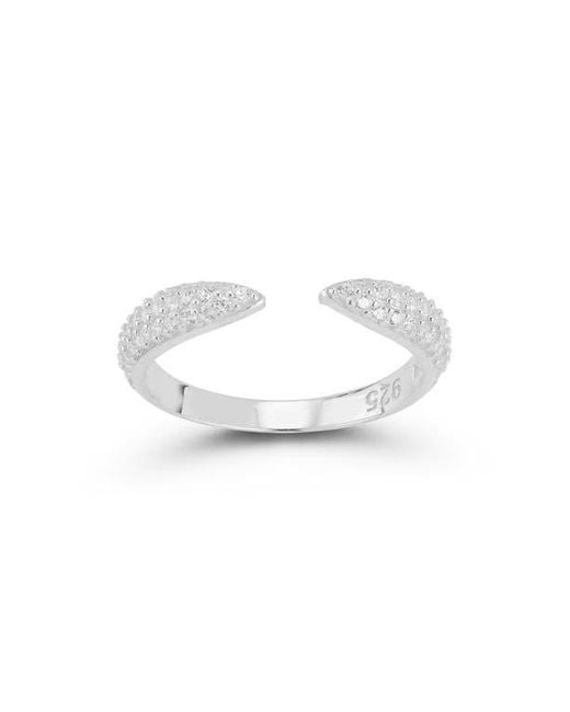 Glaze Jewelry White Cubic Zirconia Sterling Claw Ring