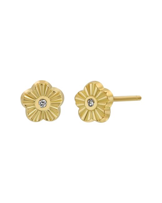 Bony Levy Metallic Icon 18k Yellow Gold Diamond Flower Stud Earrings
