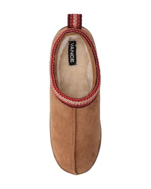 Vance Co. Brown Lance Leather Slipper for men