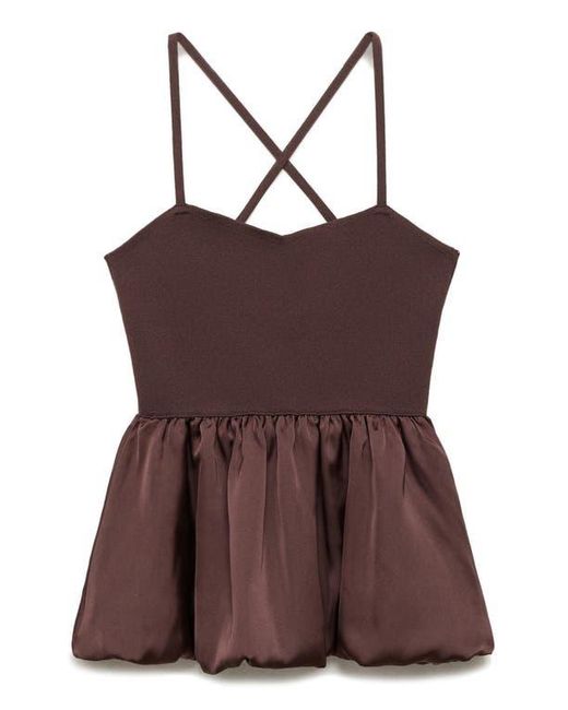 Mango Brown Crossback Peplum Top