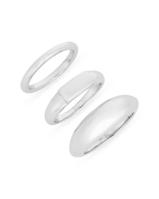 Nordstrom Rack White Demi-Fine 3-Pack Assorted Rings