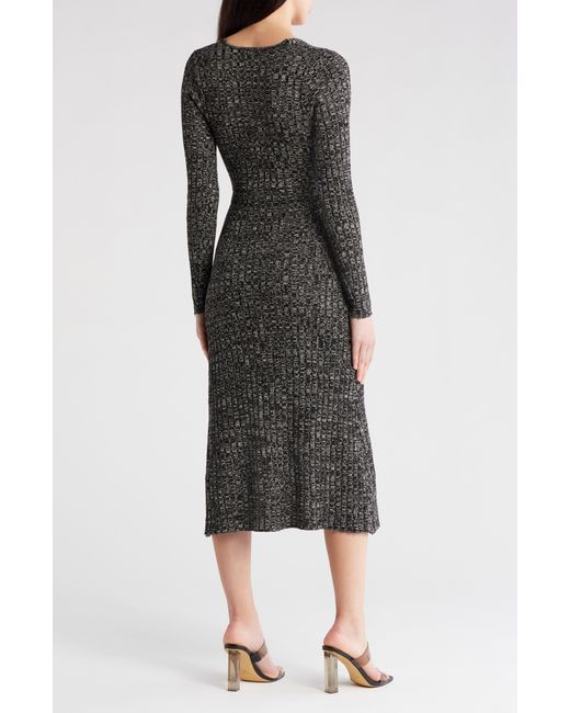 AFRM Black Skye Long Sleeve Cutout Sweater Dress