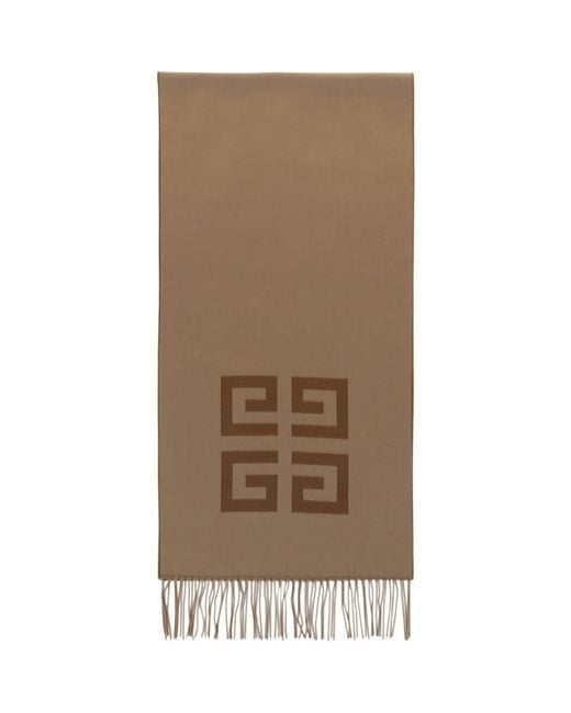 Givenchy Brown 4G Reversible Wool Scarf