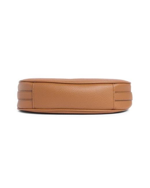 Nanette Lepore Brown Pebble Crescent Baguette Shoulder Bag