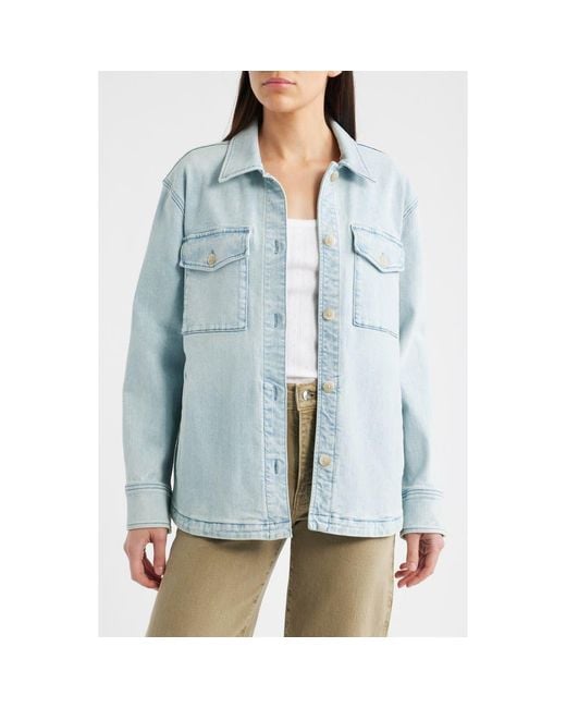 Faherty Brand Blue Holden Denim Shirt Jacket