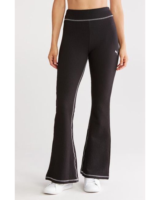 PUMA Black Dare To Textured Flare Leggings