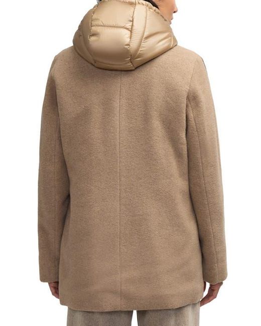 Scotch & Soda Brown Nissa Water Repellent Peacoat With Removable Bib