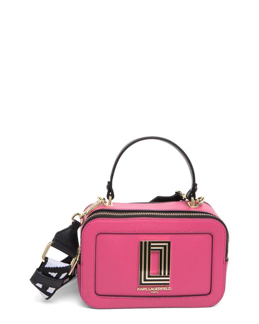 Karl Lagerfeld Pink Simone Convertible Crossbody Bag