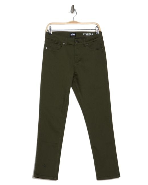 DKNY Green Ultimate Slim Fit Stretch Pants for men