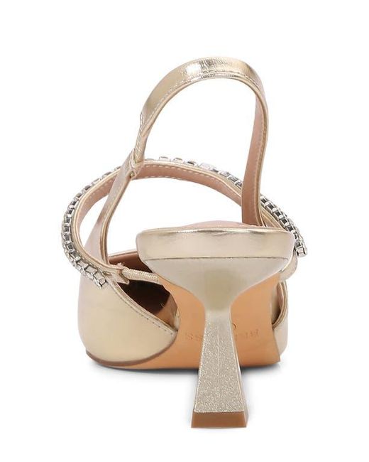 BERNESS Natural Camille Rhinestone Pointed Toe Slingback Pump