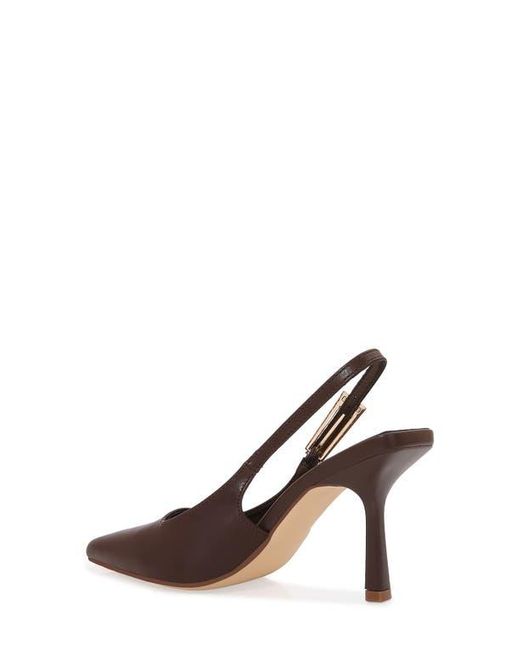 BERNESS Brown Pointed Toe Slingback Pump