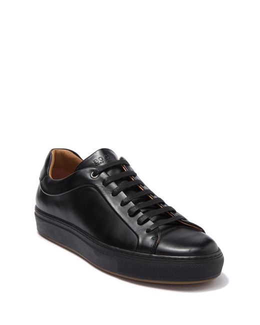 BOSS by HUGO BOSS Italian-crafted Trainers In Burnished Leather in Black  for Men | Lyst