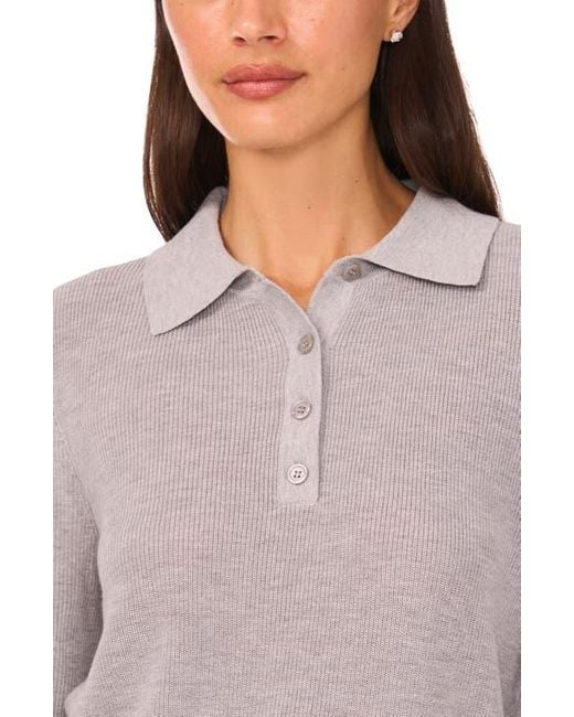 Halogen® Gray Rib Polo