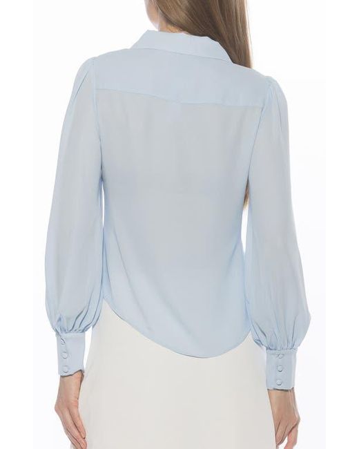 Alexia Admor Blue Rah Covered Button-Down Top