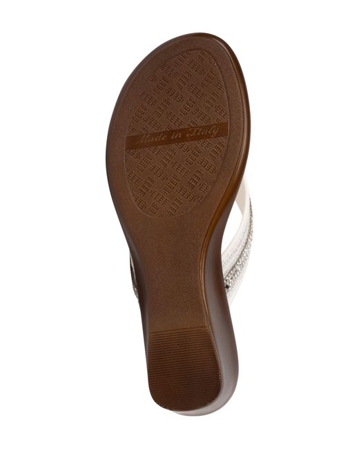 Italian Shoemakers White Jewel Wedge Sandal