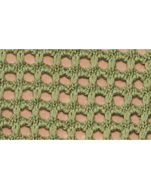 Two By Vince Camuto Green Open Stitch Lace-Up Top