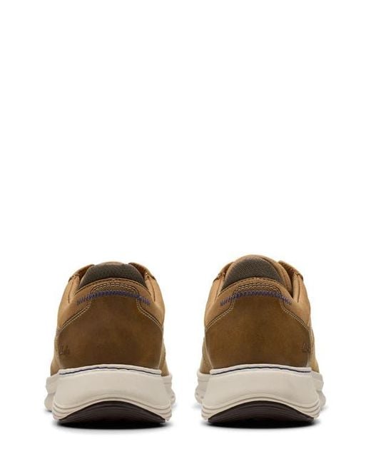 Clarks Brown Leather Debry Sneakers With Contoured Footbed for men