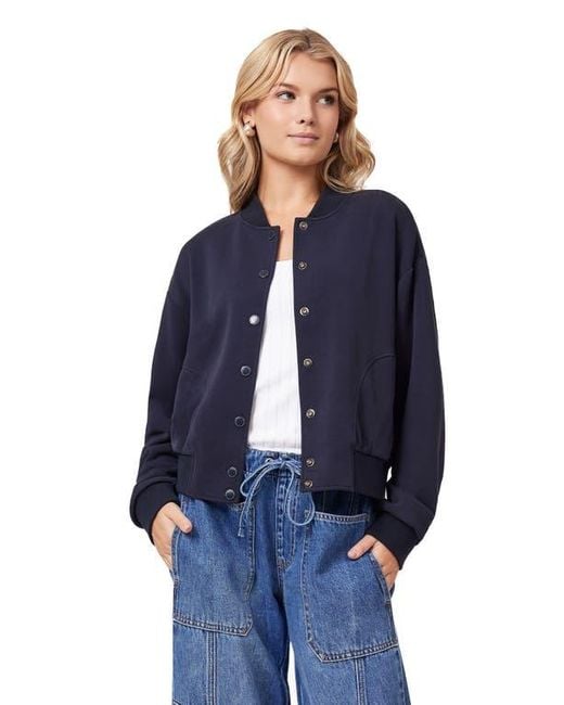 Scotch & Soda Blue Jersey Bomber Jacket