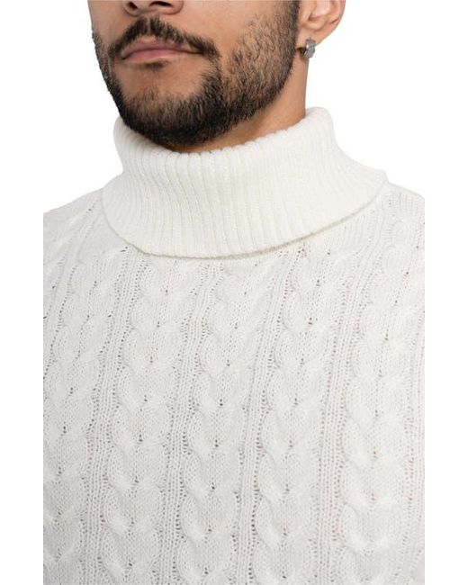 Xray Jeans White Cable Knit Turtleneck Sweater for men