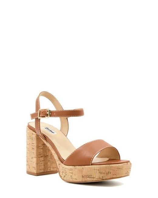 Dune Natural Jodi Platform Sandal